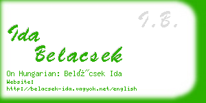 ida belacsek business card